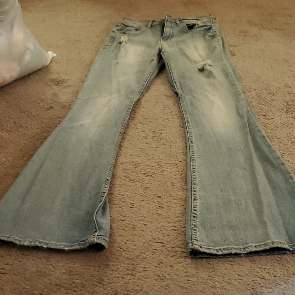 Flare Distressed Light Blue Jeans